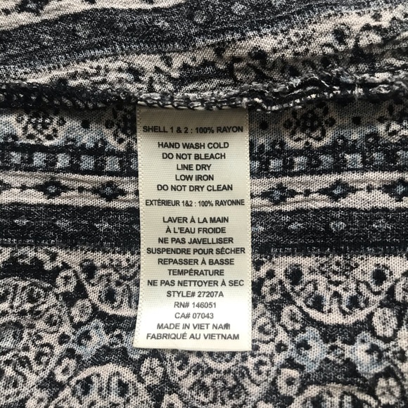 Monteau Black and Blue Patterned Cold Shoulder Top - Picture 6 of 6